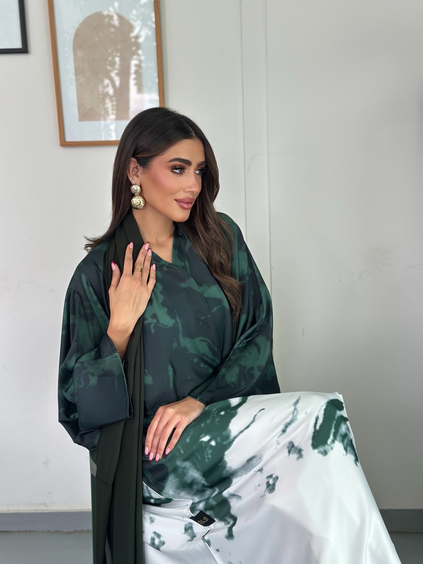 FN033 (Ready to Ship) summery ombre Abaya