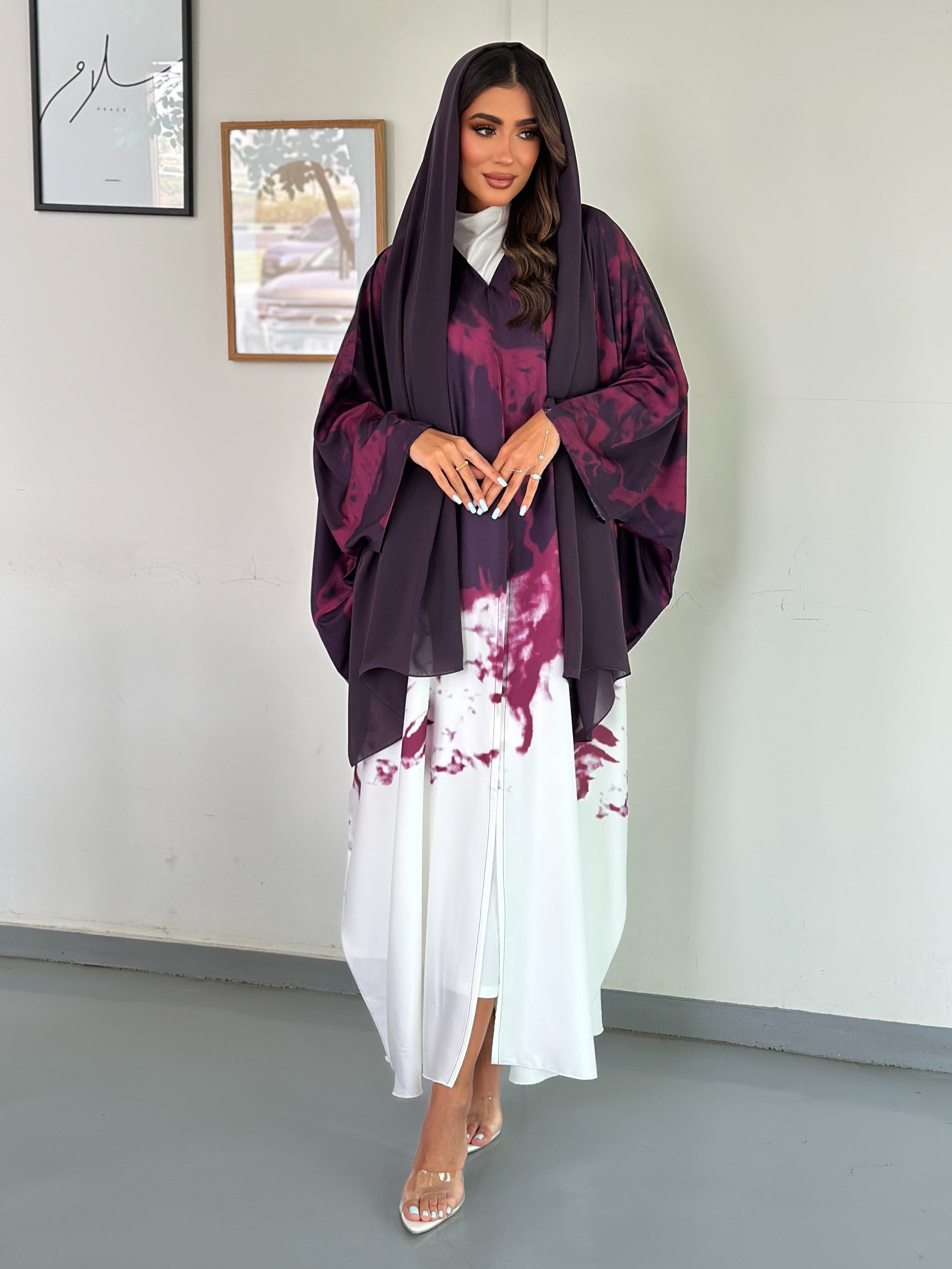 FN030 (Ready to Ship) summery ombre Abaya