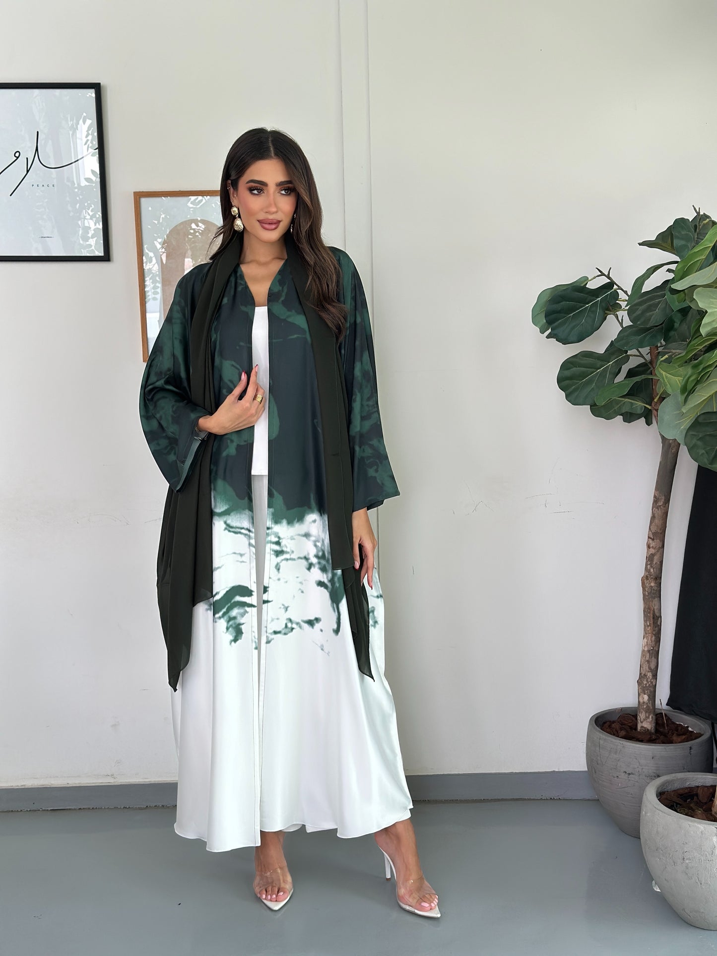 FN033 (Ready to Ship) summery ombre Abaya