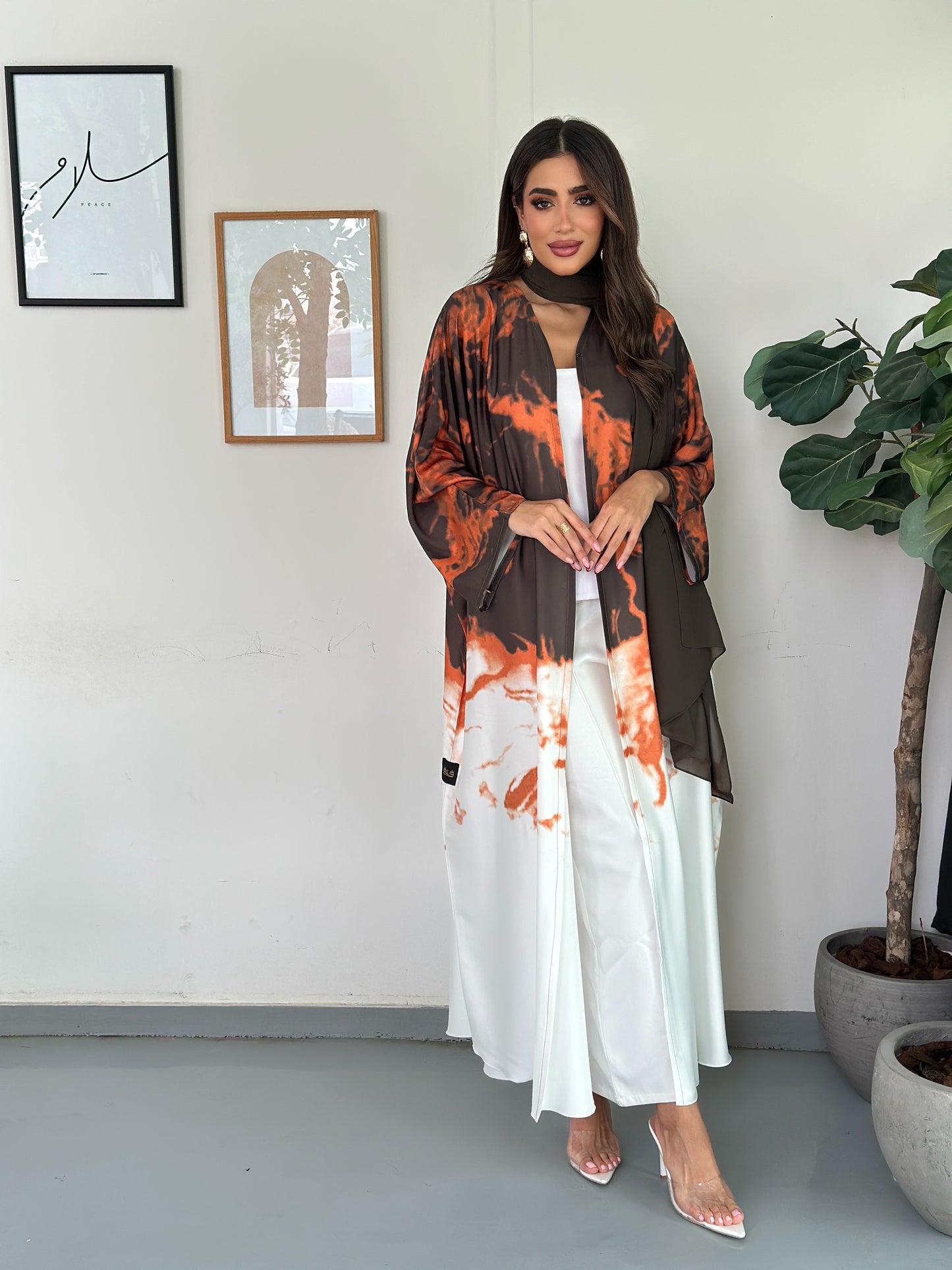 FN032 (Ready to Ship) summery ombre Abaya