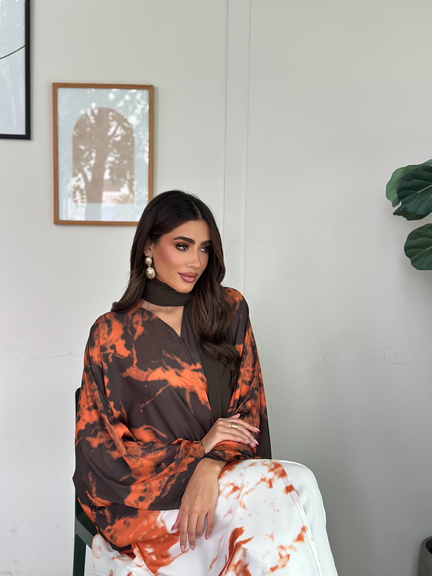 FN032 (Ready to Ship) summery ombre Abaya