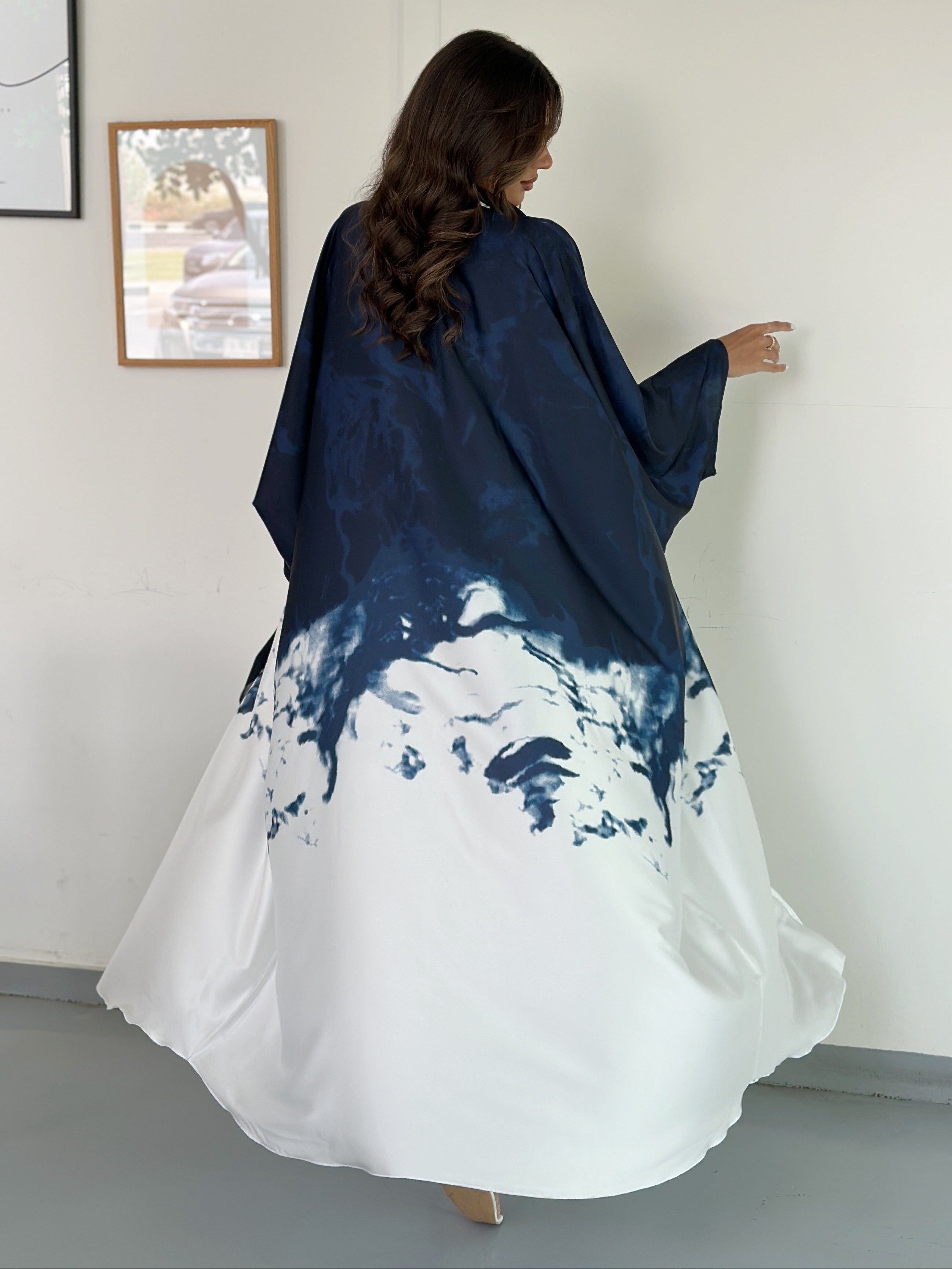 FN031 (Ready to Ship) summery ombre Abaya