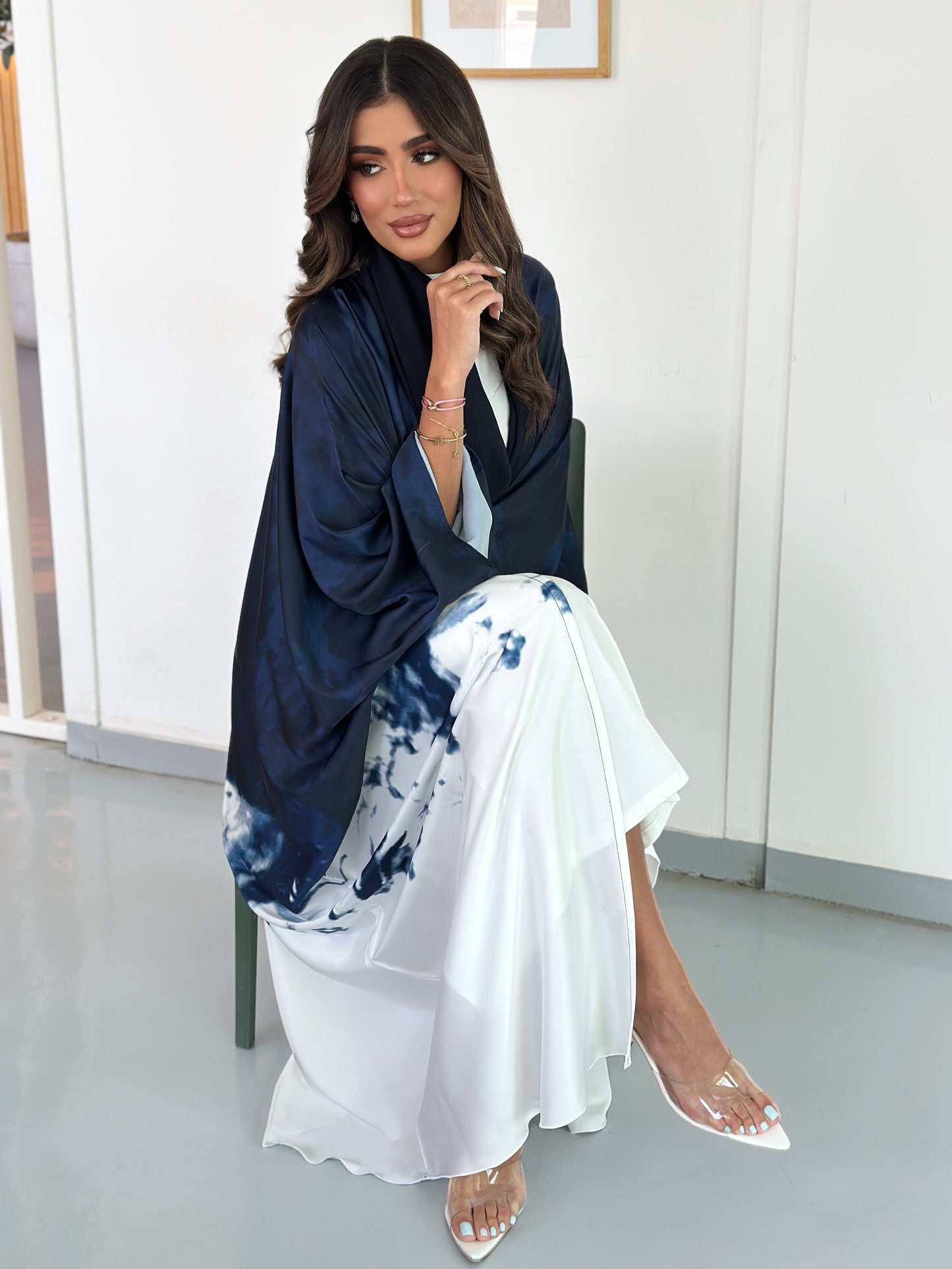 FN031 (Ready to Ship) summery ombre Abaya