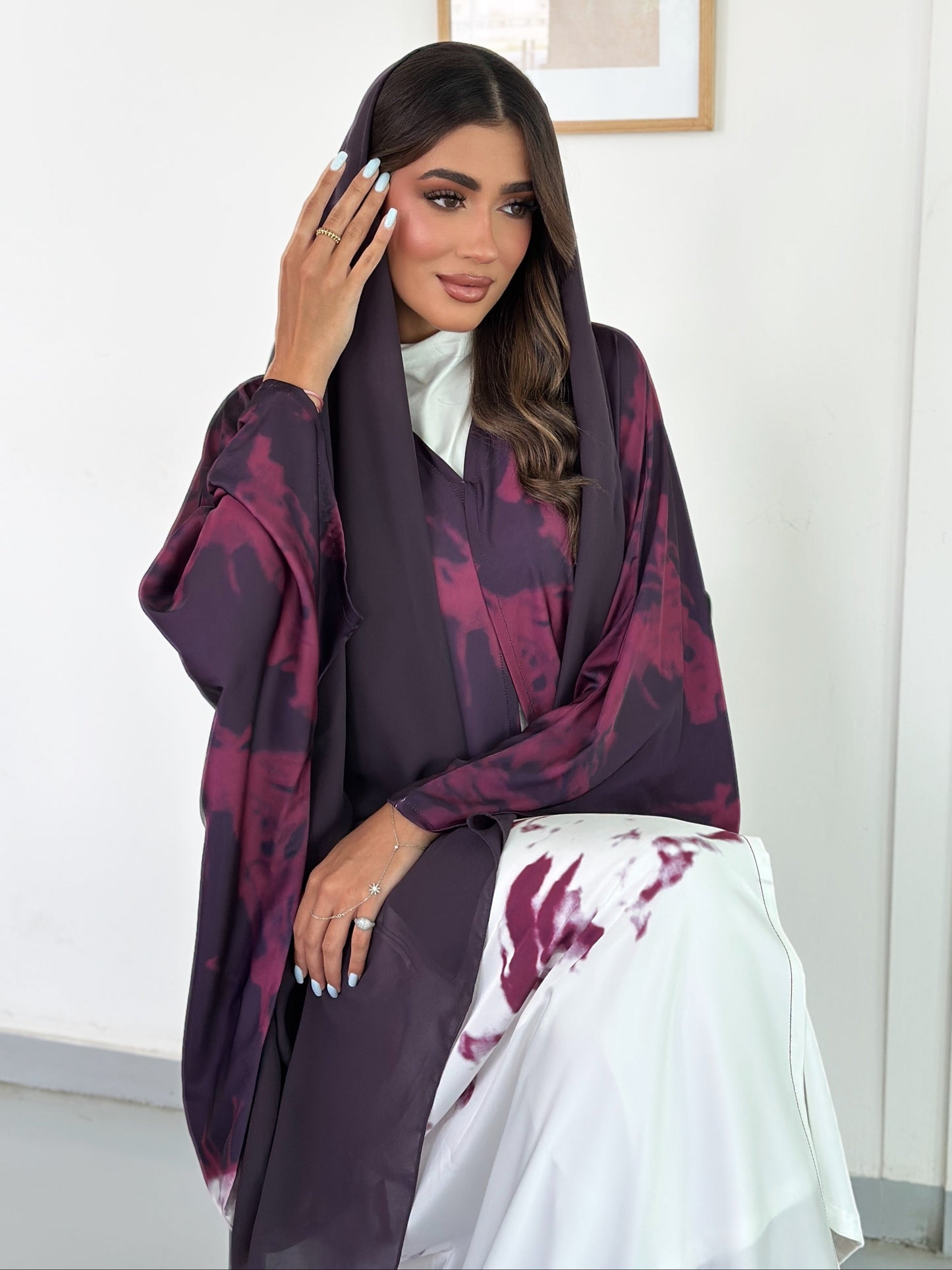 FN030 (Ready to Ship) summery ombre Abaya